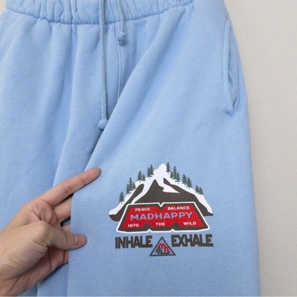 NEW [SET] Madhappy Winter Outdoors Crewneck Sweatpants M Bluejay Inhale Exhale - Picture 13 of 16